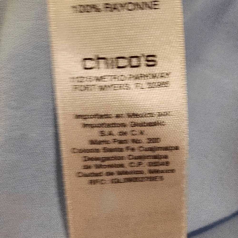 Chico's Light Blue Button Down Pleated Pocket Shirt Size 2 (Large) 7124 - Picture 5 of 6